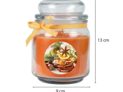 HS Candle Duftkerze & Glas Weihnachten Orange Bonbon 70h