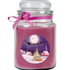 HS Candle Duftkerze & Glas Weihnachten Lila Bonbon 110h