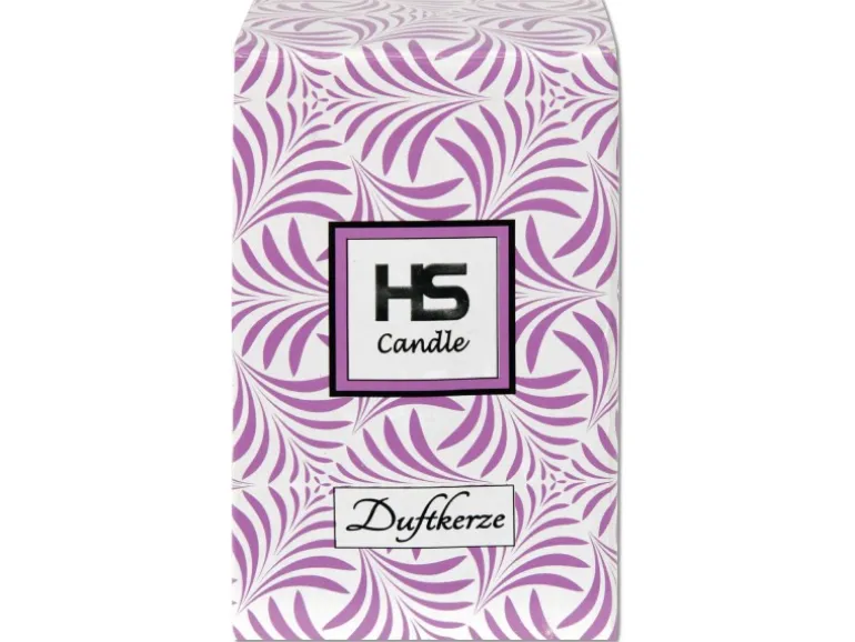 HS Candle Duftkerze & Glas Weihnachten Lila Bonbon 110h