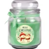 HS Candle Duftkerze & Glas Weihnachten Grün Bonbon 70h