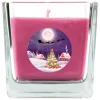 HS Candle Duftkerze & Glas Weihnachten Lila Bonbon 50h