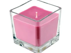 HS Candle Duftkerze & Glas Weihnachten Lila Bonbon 50h