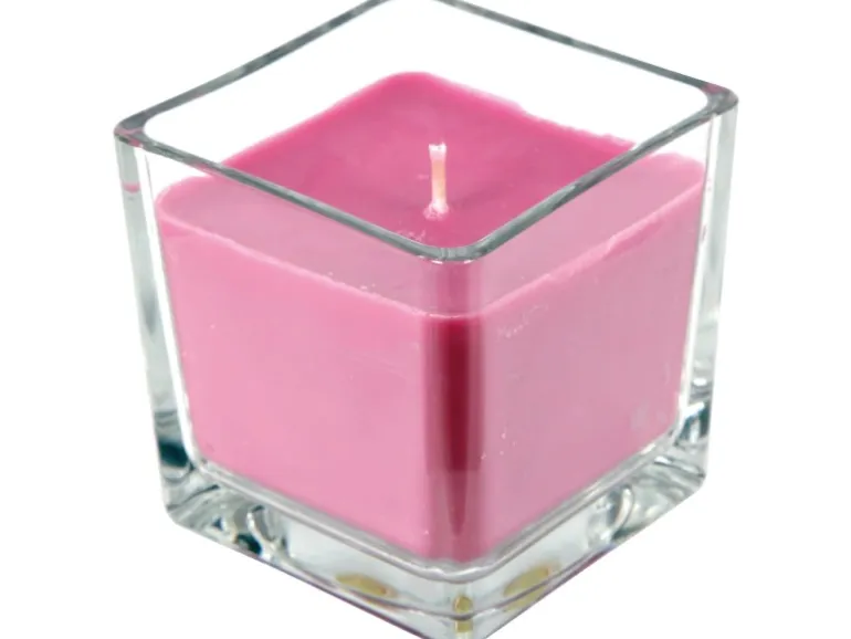 HS Candle Duftkerze & Glas Weihnachten Lila Bonbon 50h