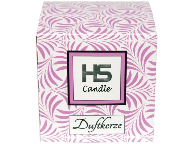 HS Candle Duftkerze & Glas Weihnachten Lila Bonbon 50h