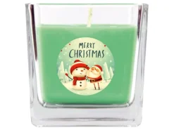 HS Candle Duftkerze & Glas Weihnachten Grün Bonbon 50h