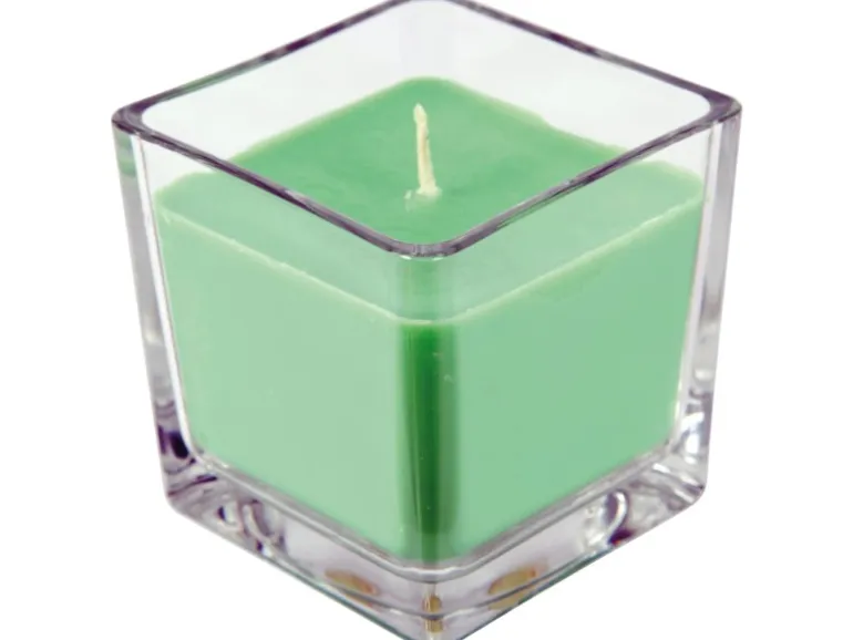 HS Candle Duftkerze & Glas Weihnachten Grün Bonbon 50h