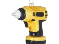 Inge's Christmas Decor GmbH Christbaumschmuck Glas Akkuschrauber Bohrer 10 cm Gelb