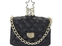 Inge's Christmas Decor GmbH Christbaumschmuck Glas Handtasche 6 cm Schwarz