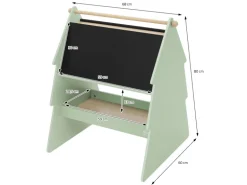 Joyz Kreidetafel Kinder Tanne 68x60x80 cm Grün-Natur Doppelseitig aus Holz