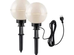 Just Light. Außen-Dekoleuchten Hemis 2-teilig Weiß Ø 20 cm