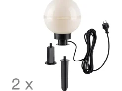 Just Light. Außen-Dekoleuchten Hemis 2-teilig Weiß Ø 20 cm