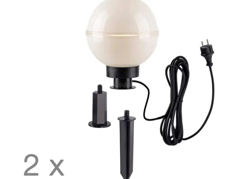 Just Light. Außen-Dekoleuchten Hemis 2-teilig Weiß Ø 20 cm