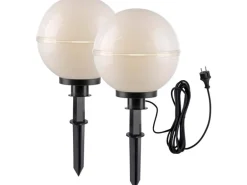 Just Light. Außen-Dekoleuchten Hemis 2-teilig Weiß Ø 30 cm