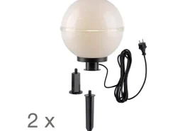 Just Light. Außen-Dekoleuchten Hemis 2-teilig Weiß Ø 30 cm