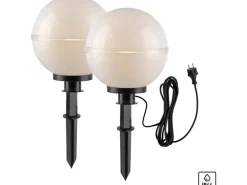 Just Light. Außen-Dekoleuchten Hemis 2-teilig Weiß Ø 30 cm