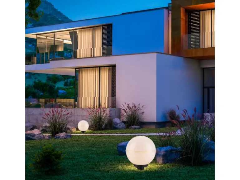 Just Light. Außen-Dekoleuchten Hemis 2-teilig Weiß Ø 30 cm