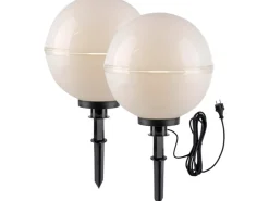 Just Light. Außen-Dekoleuchten Hemis 2-teilig Weiß Ø 40 cm