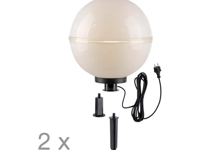 Just Light. Außen-Dekoleuchten Hemis 2-teilig Weiß Ø 40 cm