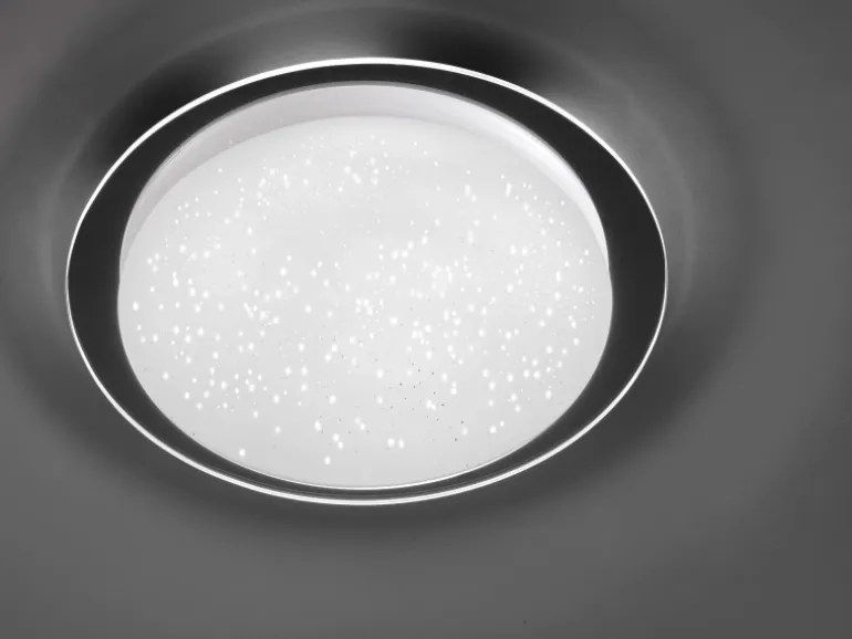 Just Light. LED-Deckenleuchte Skyler Chrom Ø 38 cm