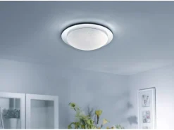 Just Light. LED-Deckenleuchte Skyler Chrom Ø 38 cm