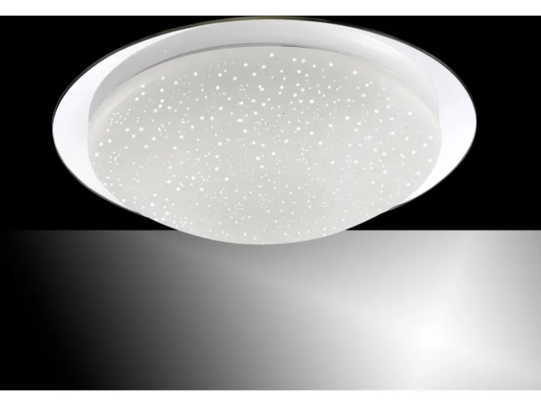 Just Light. LED-Deckenleuchte Skyler Chrom Ø 38 cm