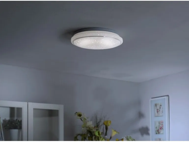 Just Light. LED-Deckenleuchte Jupiter Weiß Ø 44 cm