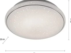Just Light. LED-Deckenleuchte Jupiter Sternenhimmel Weiß Ø 59 cm