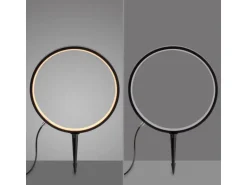 Just Light. LED-Erdspießleuchte Zirkulu Schwarz 48 cm x Ø 32 cm