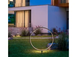 Just Light. LED-Erdspießleuchte Zirkulu Schwarz 66 cm x Ø 50 cm