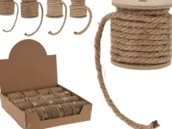 Juteschnur auf Holzspule 4-fach sortiert