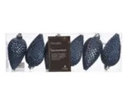 Kaemingk Christbaumschmuck Zapfen Bruchfest  4,5cm  H 8cm 6 Stk Blau