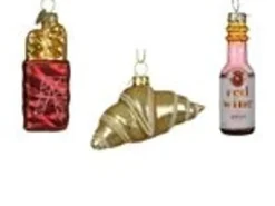 Kaemingk Christbaumschmuck Franzoesische Delikatessen Glas 6 cm Rot