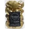 Kaemingk Christbaumschmuck Eichel Glas  3 cm x 4 cm 12 Stueck HellGold