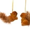 Kaemingk Christbaumschmuck Eichhoernchen Kunststoff 4 cm Braun Beflockt 2er Set