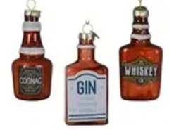 Kaemingk Christbaumschmuck Spirituosen Alkohol Glas 11 cm Braun 3er Set