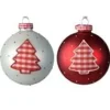 Kaemingk Glaskugel Mit Weihnachtsbaum Stoff Karo Weihnachtskugel Baumschmuck 2 er Set