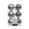 Kaemingk Weihnachtsbaumkugeln Bruchfest  8 cm 6 Stueck Silber Glanz  Matt