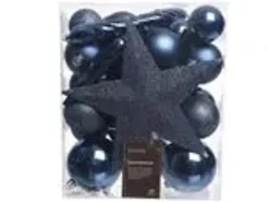 Kaemingk Weihnachtsbaumkugeln Bruchfest  8 cm 33 Stueck Blau