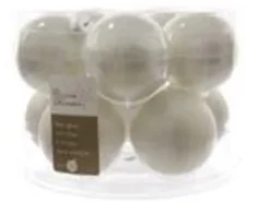 Kaemingk Weihnachtsbaumkugeln Glas  6 cm 10 Stueck Winterweiss Emaille Matt