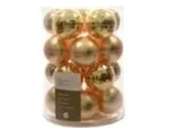 Kaemingk Weihnachtsbaumkugeln Glas  6 cm 20 Stueck HellGold Glaenzend Matt