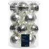 Kaemingk Weihnachtsbaumkugeln Glas  8 cm Silber Matt Glaenzend 16 Stueck
