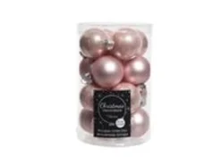 Kaemingk Weihnachtsbaumkugeln Glas  3,5 cm 16 Stueck Rosa Glanz Matt Mix