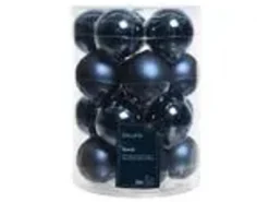 Kaemingk Weihnachtsbaumkugeln Glas  6 cm 20 Stueck Blau Glanz Matt