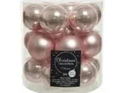 Kaemingk Weihnachtsbaumkugeln Glas  4 cm Puderrosa 18 Stueck