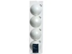 Kaemingk Weihnachtsbaumkugeln Glas  10 cm 4 Stueck Winterweiss Emaille Matt Mix