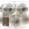 Kaemingk Weihnachtsbaumkugeln Glas  6 cm 10 Stueck Silber Matt Glaenzend