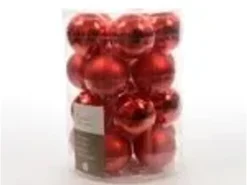 Kaemingk Weihnachtsbaumkugeln Glas  6 cm 20 Stueck Weihnachtsrot Glaenzend Matt