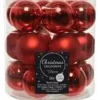Kaemingk Weihnachtsbaumkugeln Glas  4 cm Weihnachtsrot 18 Stueck