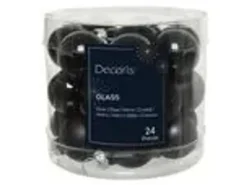 Kaemingk Weihnachtsbaumkugeln Glas  2,5 cm 24 Stueck Schwarz Glanz Matt Mix