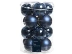 Kaemingk Weihnachtsbaumkugeln Glas  8 cm 16 Stueck Nachtblau Emaille Matt
